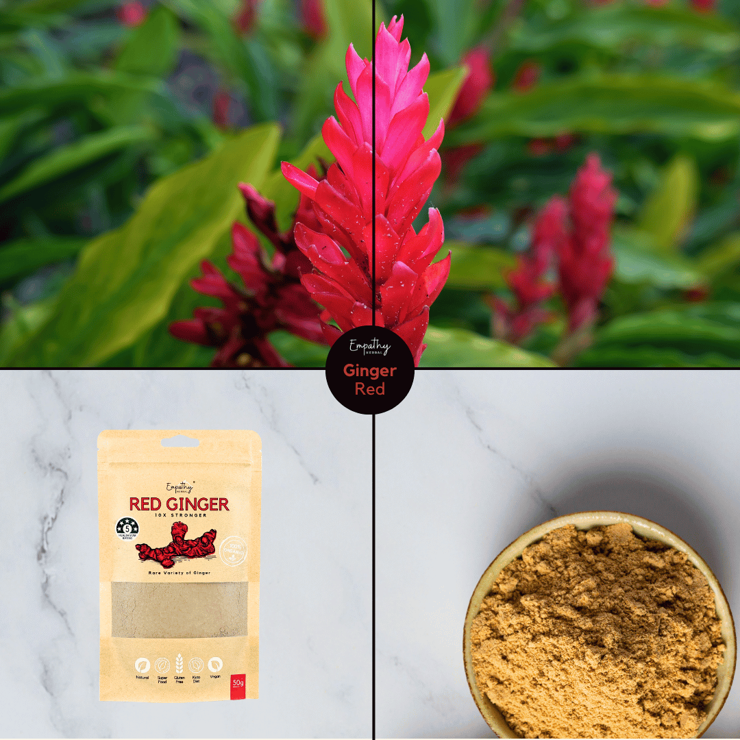 red ginger powder + plants