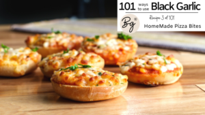 HomeMade Pizza, making pizza bites with black garlic BG